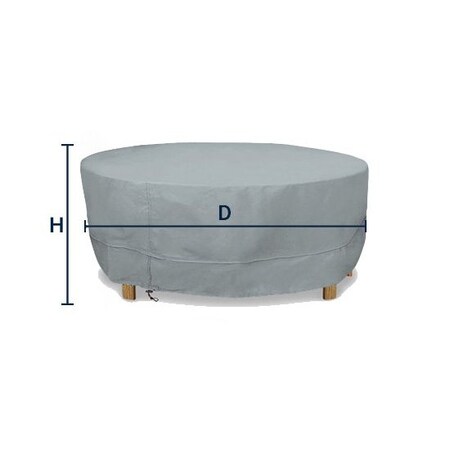 Eevelle Meridian Round Table/Firepit Cover, Silver, 69 in L x 69 in W x 25.5 in H MDTRDM-SLR